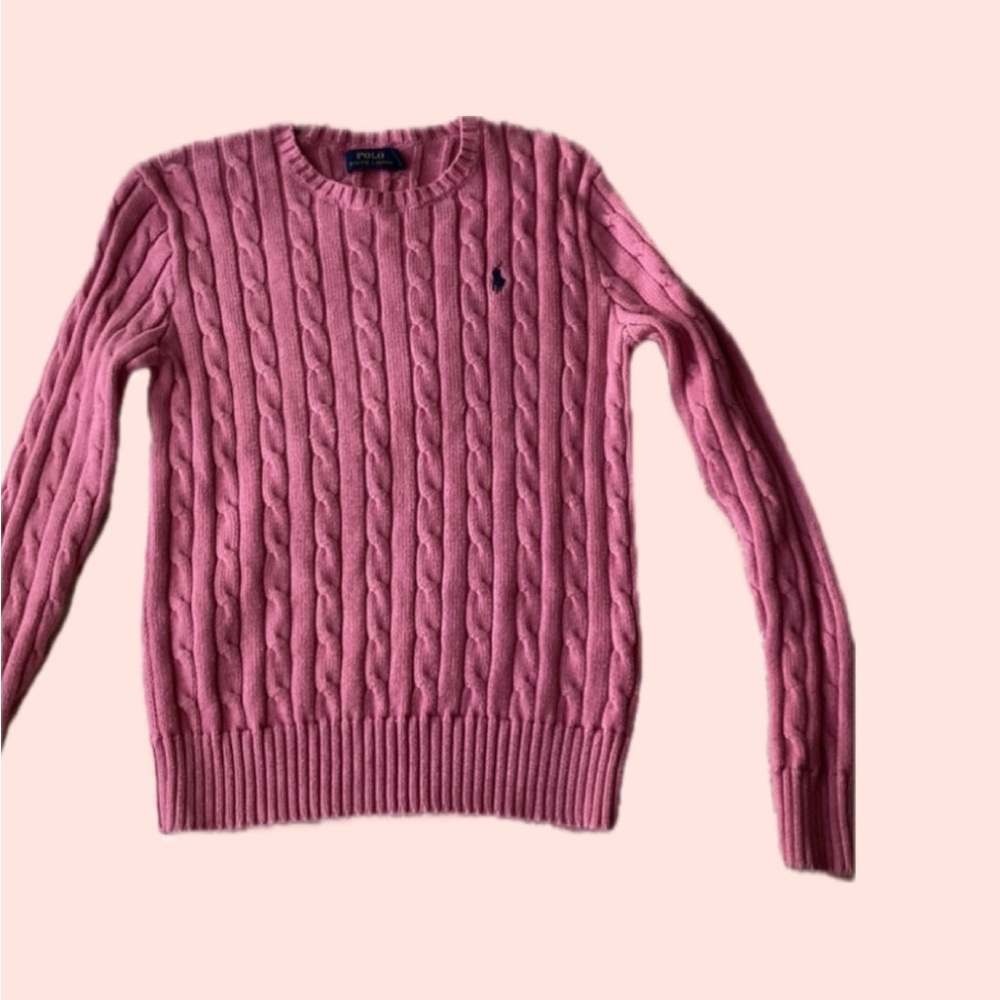 Ralph Lauren Pink Cable Knit Sweater